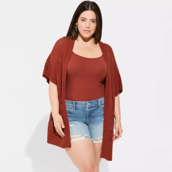 torrid Sweaters - Torrid Open Stitch Cardigan Poncho Sweater size 1/2